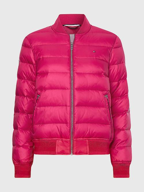 Tommy Hilfiger TH Protect Lightweight Filled Bomber Ženske Jakne Rdeča | TH315WZI