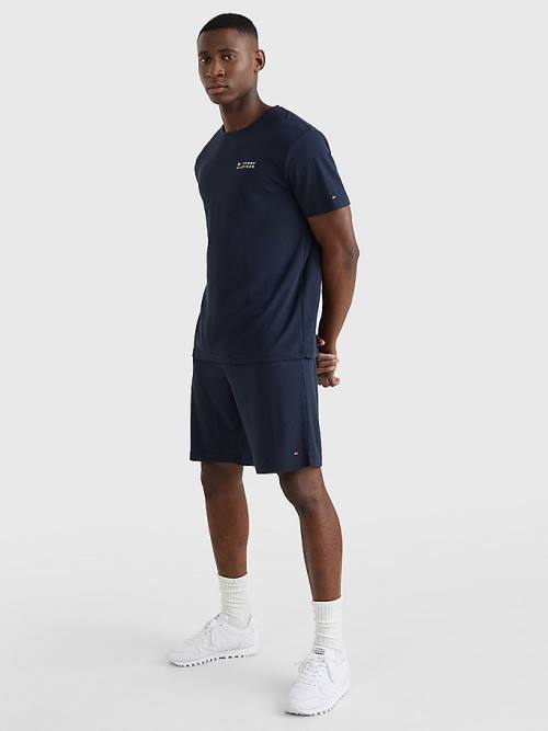 Tommy Hilfiger TH Stretch Logo Moški Pižama Modra | TH371TDQ