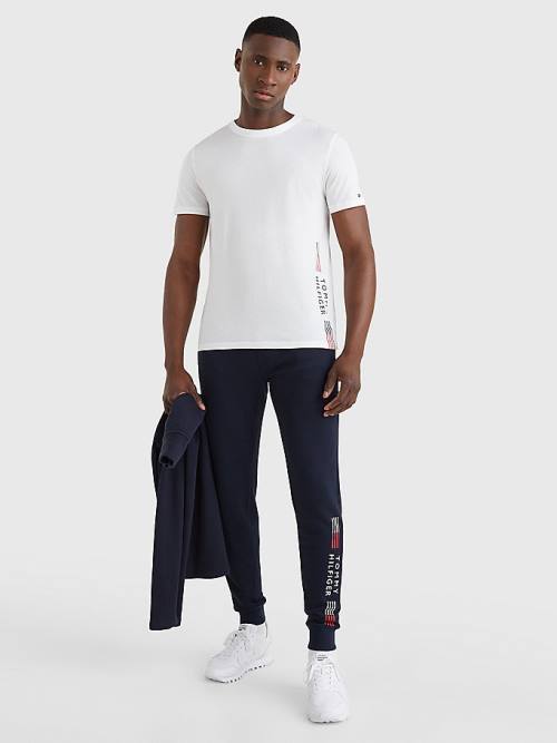 Tommy Hilfiger TH Stretch Logo Print Moški Pižama Bela | TH328IKD