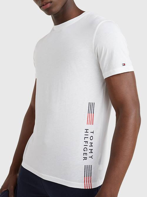 Tommy Hilfiger TH Stretch Logo Print Moški Pižama Bela | TH328IKD