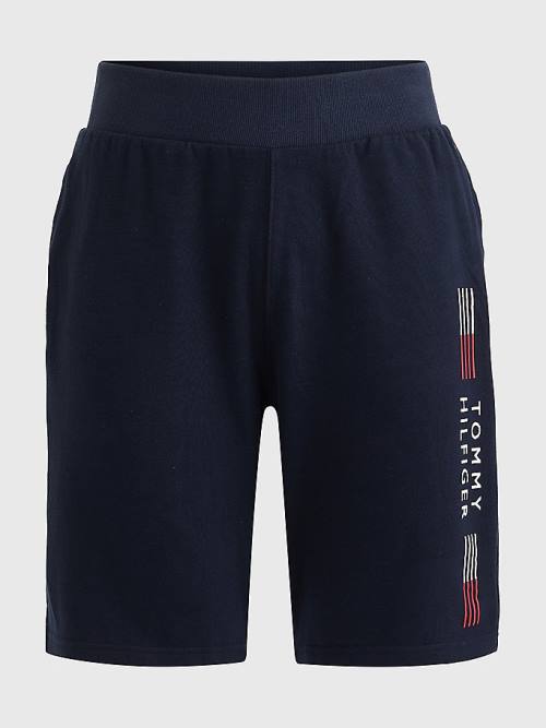 Tommy Hilfiger TH Stretch Logo Track Moški Kratke Hlače Modra | TH715QUV