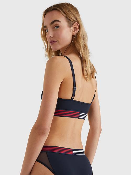 Tommy Hilfiger TH Stretch Triangle Bra Ženske Spodnje Perilo Modra | TH957RAY