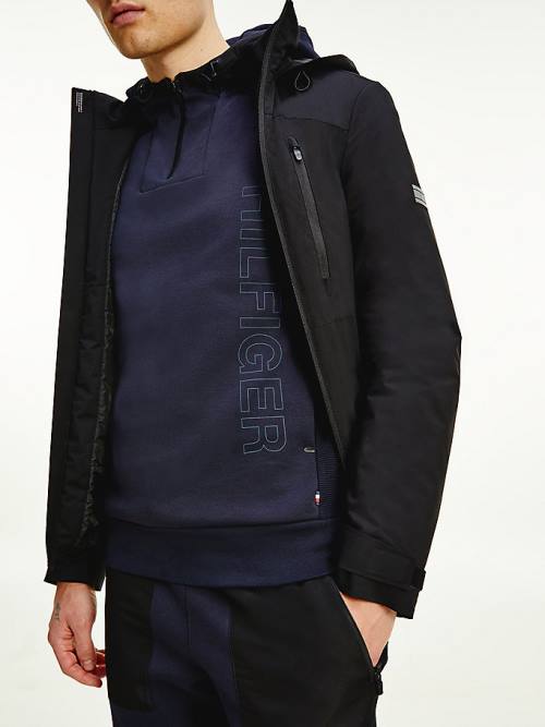 Tommy Hilfiger TH Tech Essential Hooded Moški Jakne Črna | TH286XVE