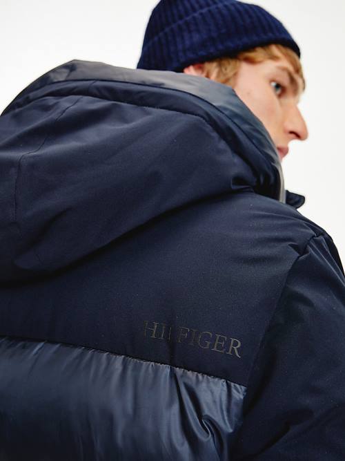 Tommy Hilfiger TH Tech Warm Filled Puffer Parka Moški Plašč Modra | TH179UBI