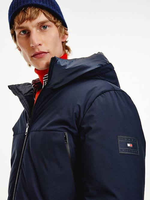 Tommy Hilfiger TH Tech Warm Filled Puffer Parka Moški Plašč Modra | TH179UBI