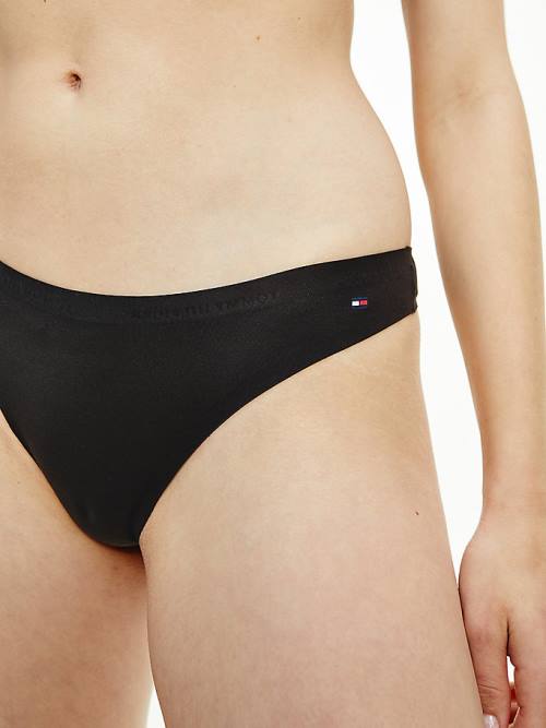 Tommy Hilfiger TH Ultra Soft Thong Ženske Spodnje Perilo Črna | TH867GEY