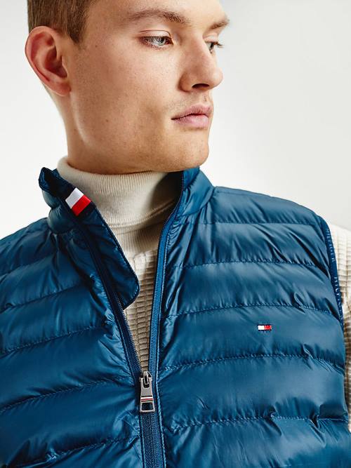 Tommy Hilfiger TH Warm Packable Padded Gilet Moški Plašč Modra | TH870BQA