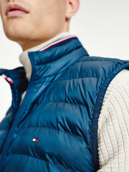 Tommy Hilfiger TH Warm Packable Padded Gilet Moški Plašč Modra | TH870BQA