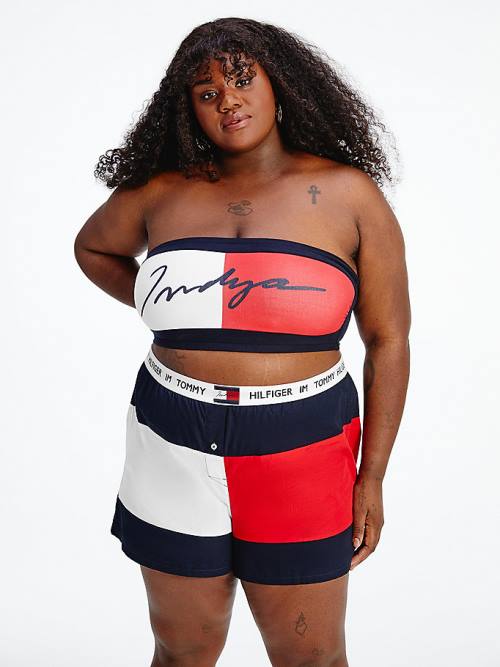 Tommy Hilfiger TOMMYXINDYA Curve Bandeau Ženske Spodnje Perilo Modra | TH793SXV