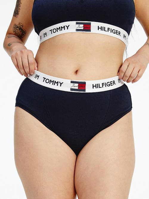 Tommy Hilfiger TOMMYXINDYA High-Waist Briefs Ženske Spodnje Perilo Modra | TH294PLN