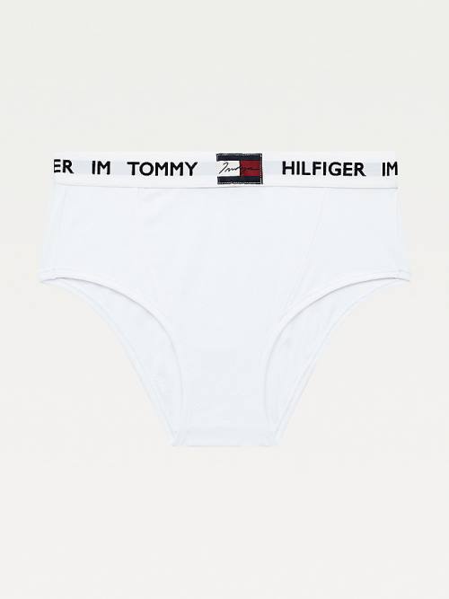 Tommy Hilfiger TOMMYXINDYA High-Waist Briefs Ženske Spodnje Perilo Bela | TH795VDQ