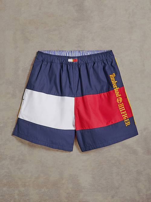 Tommy Hilfiger TOMMYXTIMBERLAND Dual Gender Flag Moški Kratke Hlače Modra | TH864CTZ