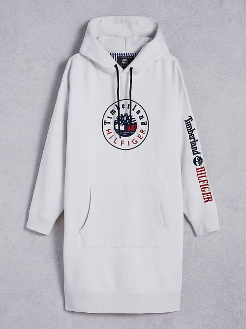 Tommy Hilfiger TOMMYXTIMBERLAND Logo Ženske Obleke Bela | TH658ZSP