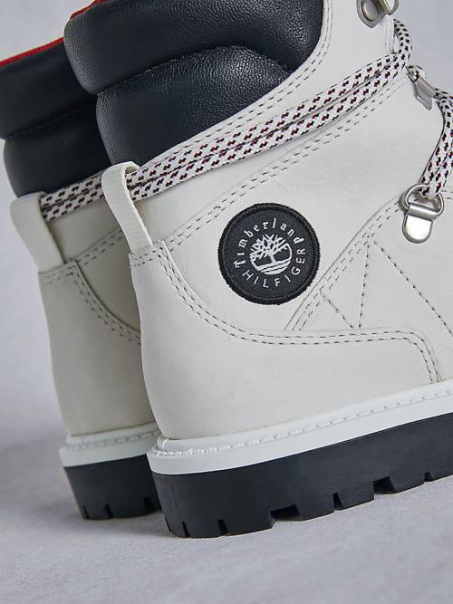 Tommy Hilfiger TOMMYXTIMBERLAND Waterproof Cleated Hiking Ženske Škornji Bela | TH068SJC