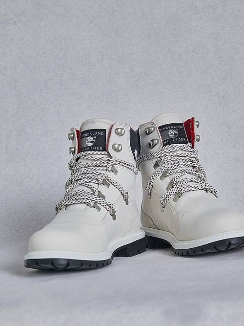 Tommy Hilfiger TOMMYXTIMBERLAND Waterproof Cleated Hiking Ženske Škornji Bela | TH068SJC