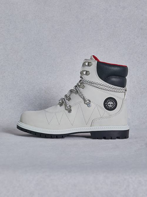 Tommy Hilfiger TOMMYXTIMBERLAND Waterproof Cleated Hiking Ženske Škornji Bela | TH068SJC