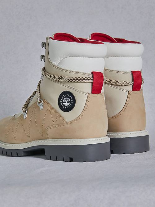 Tommy Hilfiger TOMMYXTIMBERLAND Waterproof Cleated Hiking Ženske Škornji Bež | TH471JFR