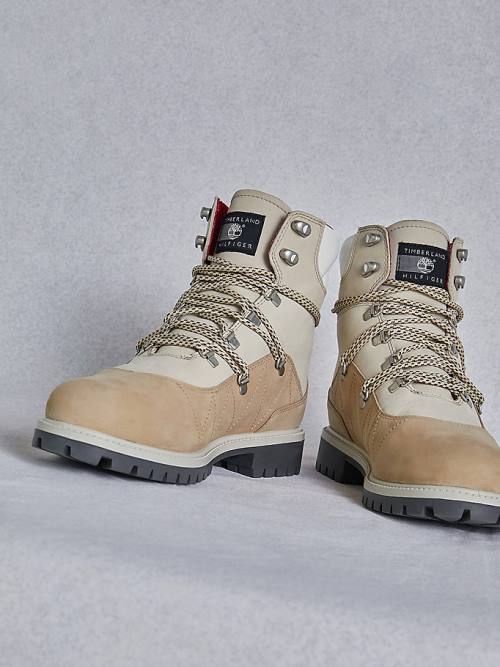 Tommy Hilfiger TOMMYXTIMBERLAND Waterproof Cleated Hiking Ženske Škornji Bež | TH471JFR