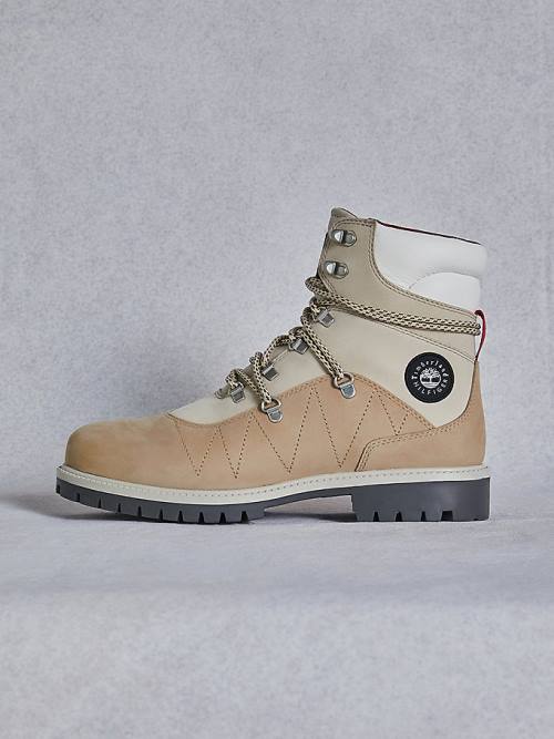 Tommy Hilfiger TOMMYXTIMBERLAND Waterproof Cleated Hiking Ženske Škornji Bež | TH471JFR