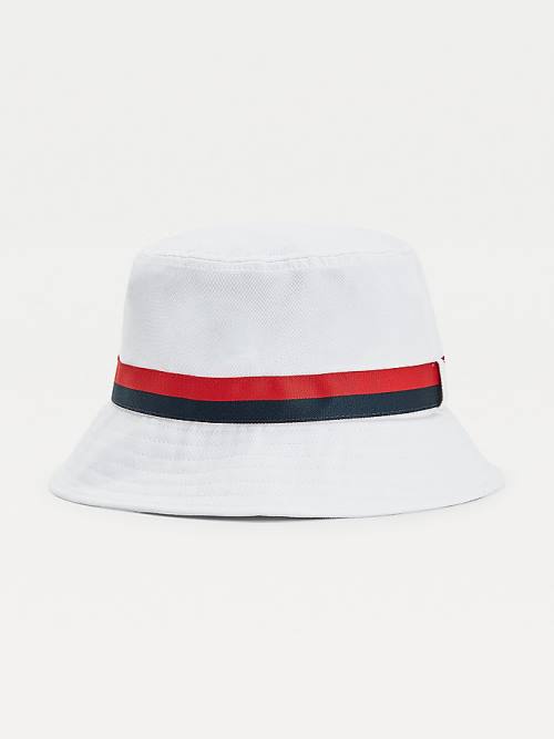 Tommy Hilfiger Tape Bucket Moški Kapa Bela | TH509MAK