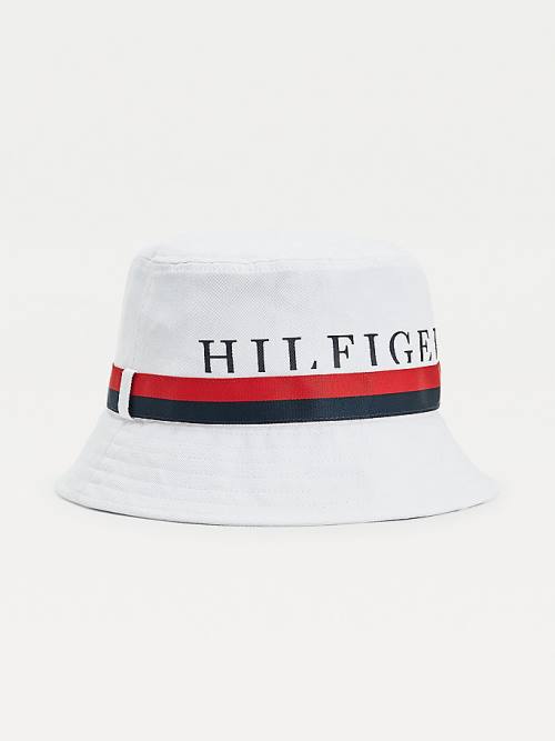 Tommy Hilfiger Tape Bucket Moški Kapa Bela | TH509MAK