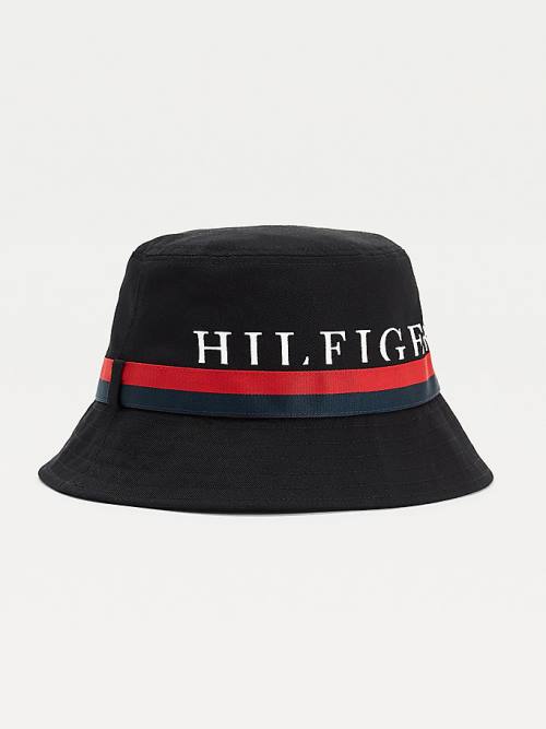 Tommy Hilfiger Tape Bucket Moški Kapa Črna | TH789NCM