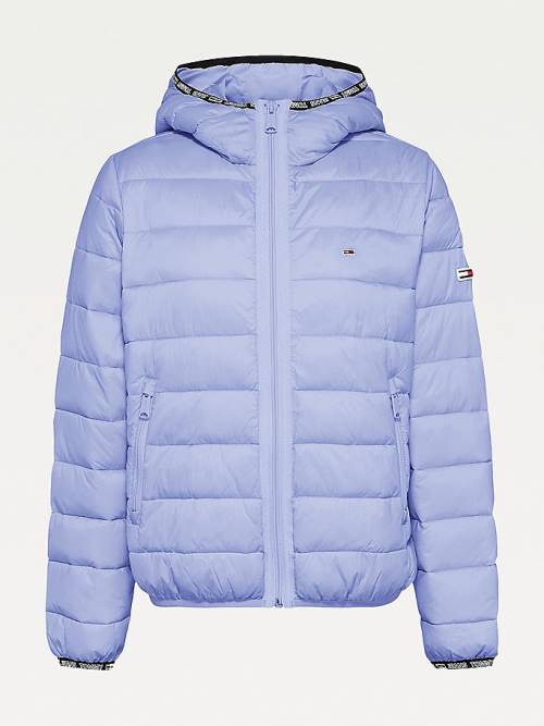 Tommy Hilfiger Tape Detail Quilted Hooded Ženske Jakne Vijolična | TH802SJA