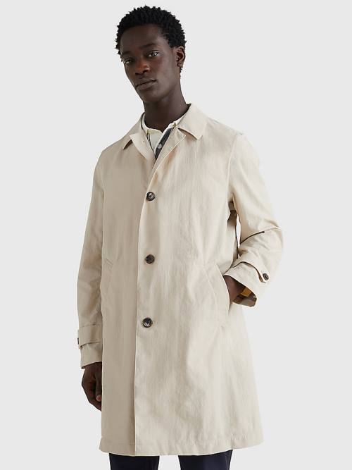 Tommy Hilfiger Taped Trench Coat Moški Jakne Bela | TH934GIY