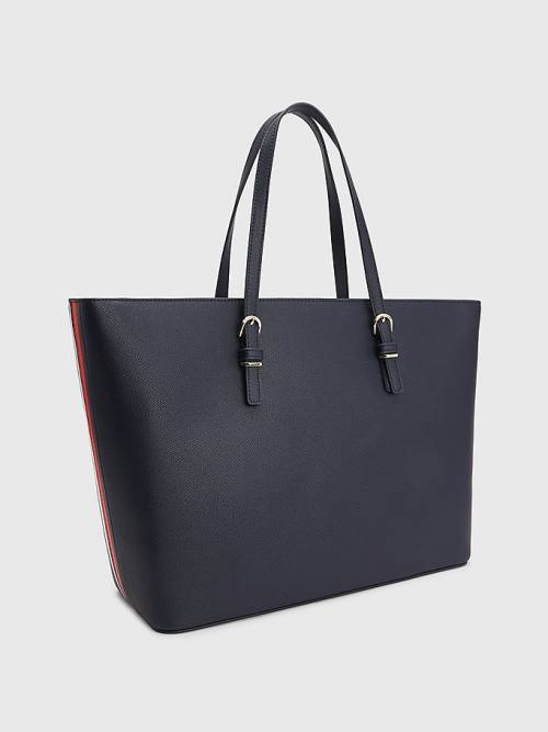 Tommy Hilfiger Textured Medium Tote Ženske Torbice Modra | TH692SAU