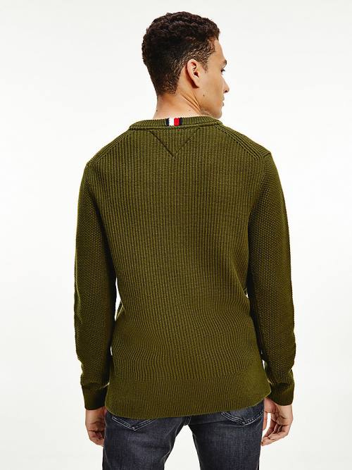 Tommy Hilfiger Textured Relaxed Fit Jumper Moški Puloverji Rjav | TH360ZAR