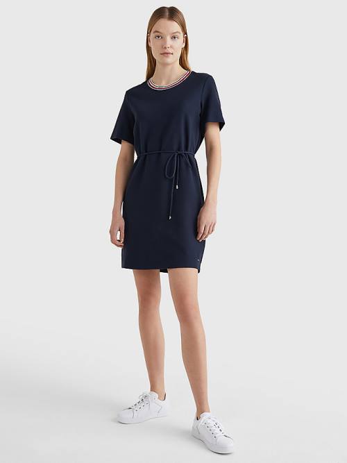 Tommy Hilfiger Textured Relaxed Fit Ženske Obleke Modra | TH517KCE