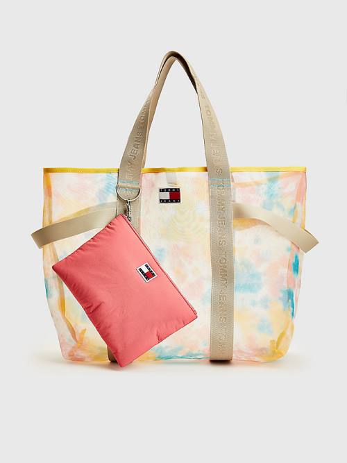 Tommy Hilfiger Tie-Dye Mesh Weekender Tote Ženske Torbice Bela | TH459IPM