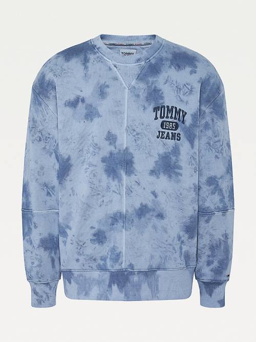 Tommy Hilfiger Tie-Dye Relaxed Fit Moški Pulover Modra | TH428JWO