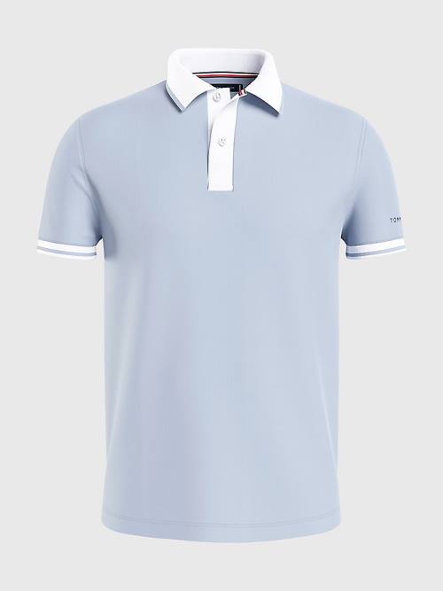 Tommy Hilfiger Tipped Slim Fit Jersey Moški Polo Majica Modra | TH928XQW