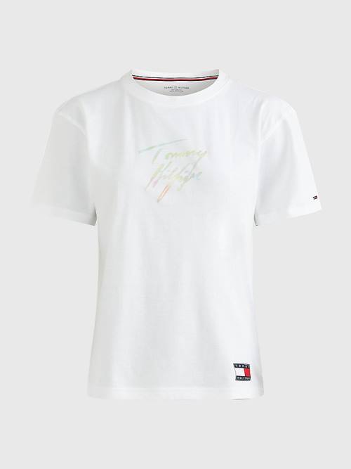 Tommy Hilfiger Tommy 85 Pastel Logo Ženske Majice Bela | TH082CHQ