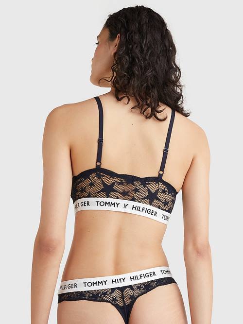 Tommy Hilfiger Tommy 85 Star Lace Non-Wired Push-Up Bra Ženske Spodnje Perilo Modra | TH451GHX