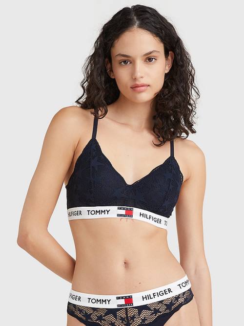 Tommy Hilfiger Tommy 85 Star Lace Non-Wired Push-Up Bra Ženske Spodnje Perilo Modra | TH451GHX