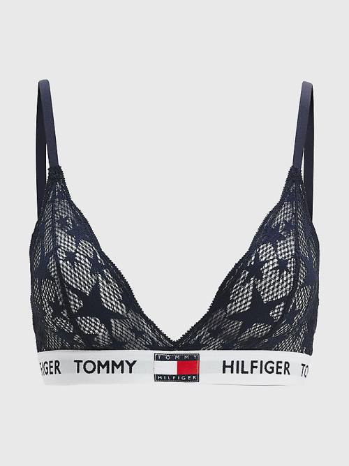 Tommy Hilfiger Tommy 85 Star Lace Triangle Bra Ženske Spodnje Perilo Modra | TH630WHQ