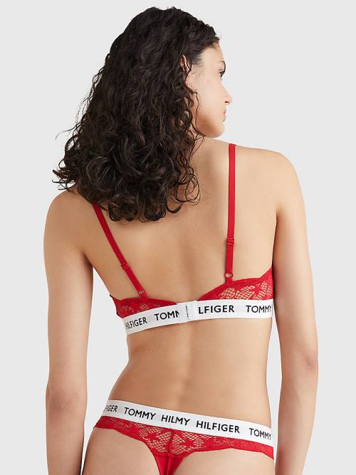 Tommy Hilfiger Tommy 85 Star Lace Triangle Bra Ženske Spodnje Perilo Rdeča | TH682PRI