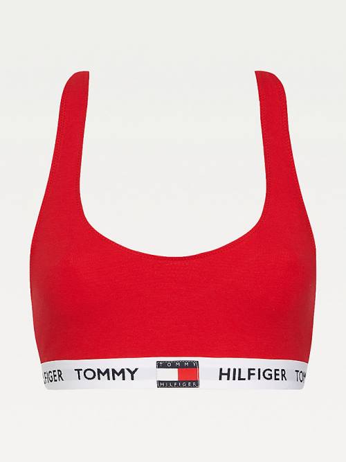 Tommy Hilfiger Tommy 85 Stretch Cotton Logo Bralette Ženske Spodnje Perilo Rdeča | TH203PML