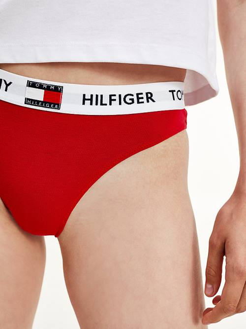 Tommy Hilfiger Tommy 85 Stretch Cotton Logo Briefs Ženske Spodnje Perilo Rdeča | TH230PMS