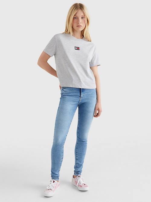 Tommy Hilfiger Tommy Badge Crew Neck Ženske Majice Siva | TH590RIQ