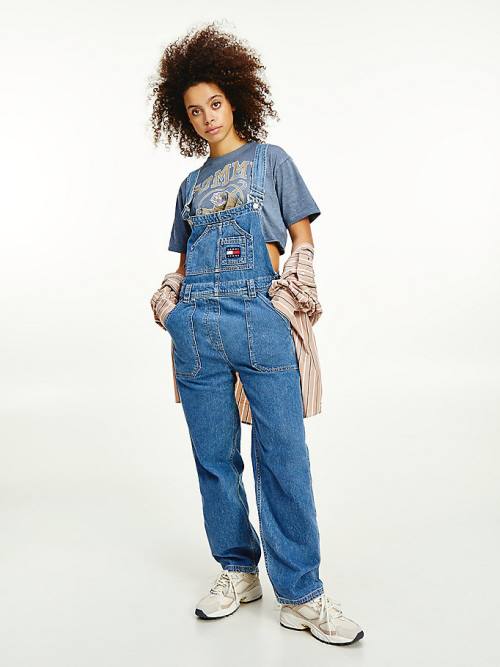 Tommy Hilfiger Tommy Badge Denim Dungarees Ženske Kavbojke Denim | TH247TOY