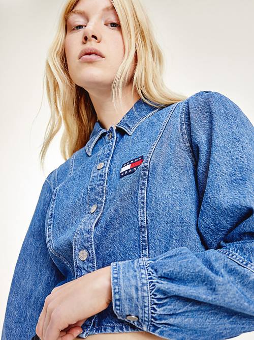 Tommy Hilfiger Tommy Badge Denim Ženske Bluza Denim | TH217KGH