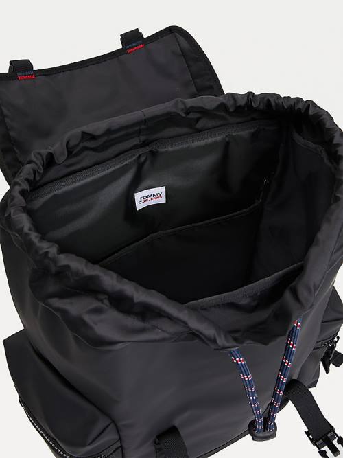 Tommy Hilfiger Tommy Badge Double Clip Backpack Moški Torbice Črna | TH690DRH