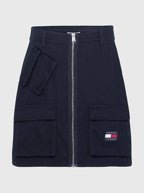 Tommy Hilfiger Tommy Badge Multi-Pocket Mini Ženske Krilo Črna | TH630NEW