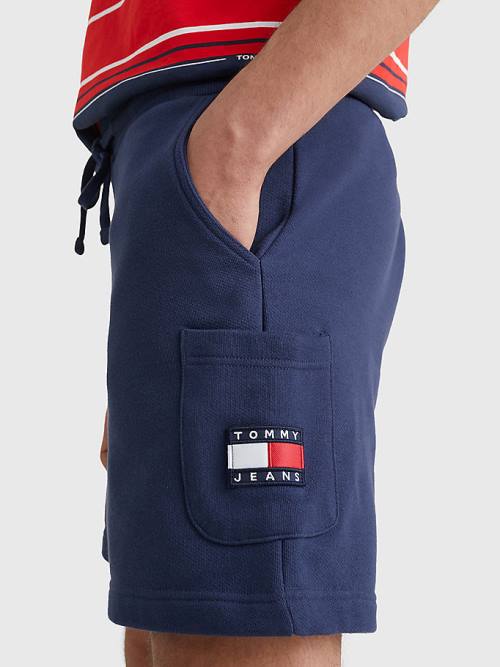 Tommy Hilfiger Tommy Badge Relaxed Cargo Moški Kratke Hlače Modra | TH136WEN