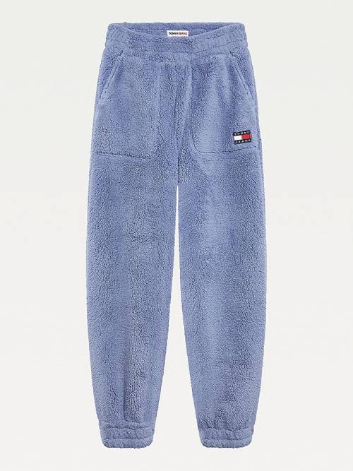 Tommy Hilfiger Tommy Badge Relaxed Fit Fleece Joggers Ženske Hlače Vijolična | TH251EGB