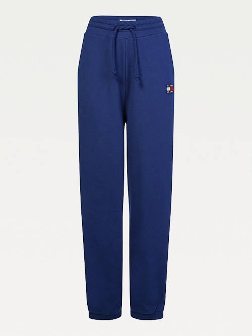 Tommy Hilfiger Tommy Badge Relaxed Joggers Ženske Hlače Modra | TH451GMT