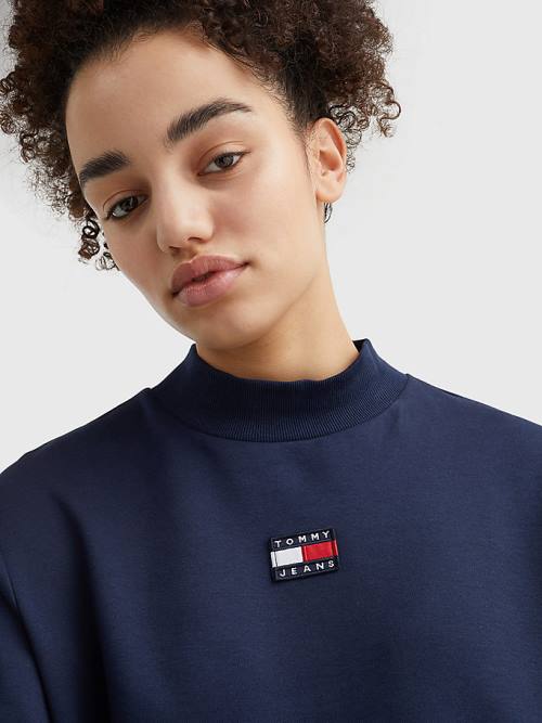 Tommy Hilfiger Tommy Badge Relaxed Ženske Majice Modra | TH815BUX